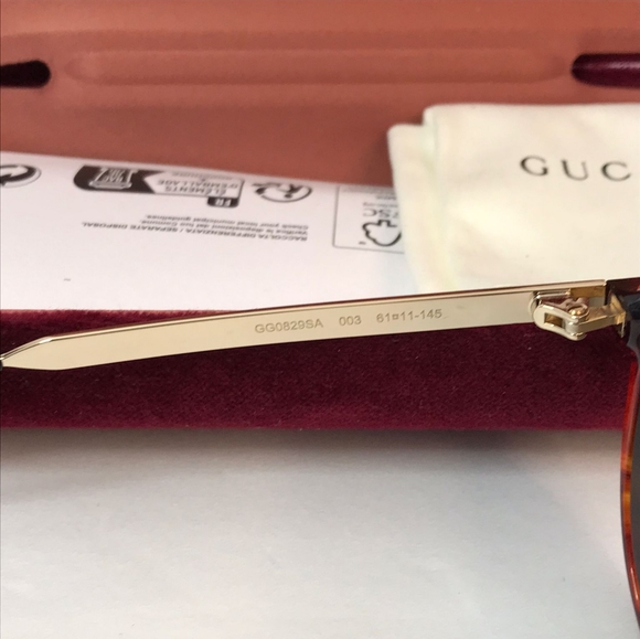 💯 Original  Gucci GG0829SA 003 61 Men's Sunglasses - Picture 11 of 13